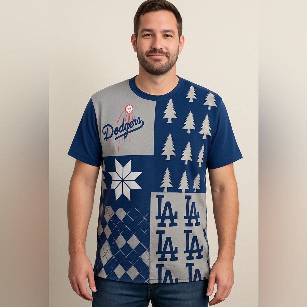 KLEW Los Angeles Dodgers MLB Ugly Christmas Holiday Shirt Men’s XL
